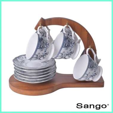 SANGO Rak Cangkir Kait Kayu Acacia (Isi 1) +New Country Red(12)