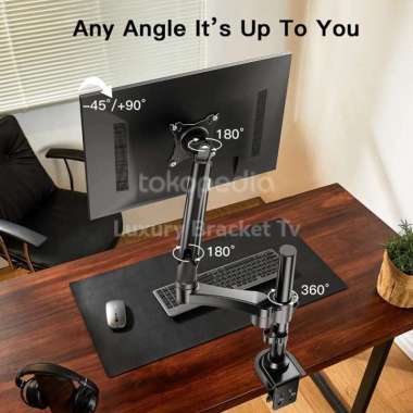 Bracket Monitor Jepit Meja 17- 27 inch Stand Desk Clamp NB H80
