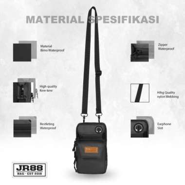 Tas Selempang Hp Mini Pria wanita Slingbag Waterproof Dompet Hp - Abu Hitam