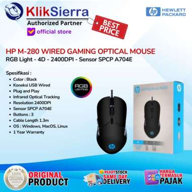 Mouse Gaming / Gaming Mouse Terlaris HP M280 - 2400DPI RGB 6 Button