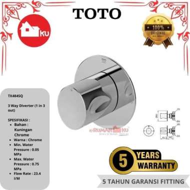 Diverter TOTO TX484SQ 3 Way Diverter ( 1 In 3 Out )