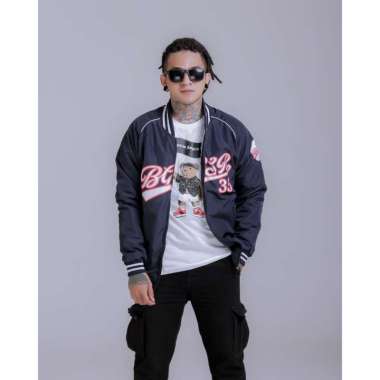 Jaket Pria Varsity Jacket Windbreaker Tebal Jaket Baseball Varsity Despo XL Navy