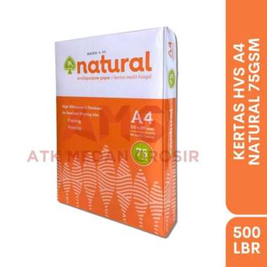 KERTAS HVS UKURAN A4 NATURAL 75 GSM TEBAL