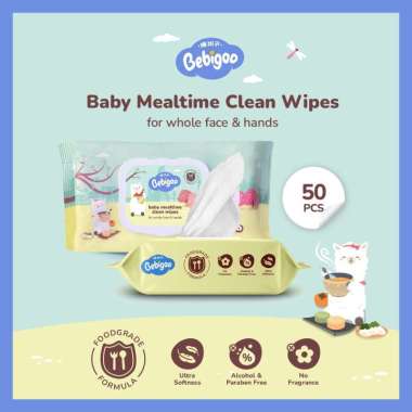 Tisu Basah Bayi Bebigoo Tissue Baby Mealtime Clean Wet Wipes 50 pcs Food grade