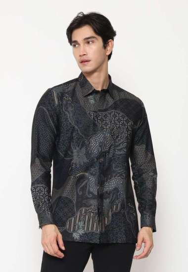 MAGINOT BATIK FURING ANANTA Batik FURING Pria Slim Fit Lengan Panjang NAVY XXL
