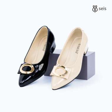 SEIS Denver Pantofel Wanita | Sepatu Heels Wanita Hak 3 cm 39 BLACK