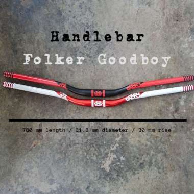Handlebar Stang Stir Sepeda MTB Folker Goodboy 780 mm Rise 30 Oversize Merah-putih