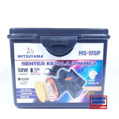Senter Kepala MS175P Mitsuyama MS175 Cahaya Putih 50W Tahan 12jam Pemakaian Ring Kuning 50 Extra Len