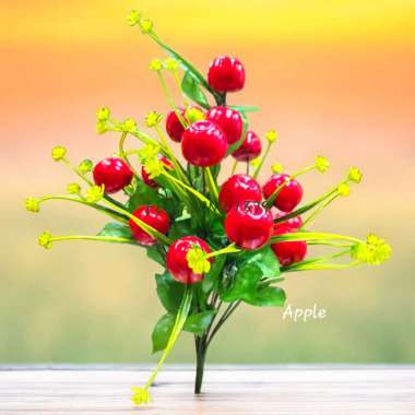 Hiasan Pajangan Pohon Buah Plastik Gepokan Panjang 48cm 18 Buah Sinchia Sincia Imlek Apple