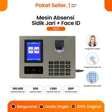 Mesin Absensi Sidik Jari & Wajah 1500 Sidik Jari 500 Wajah Deteksi Otomatis & Laporan Absen Jari + W