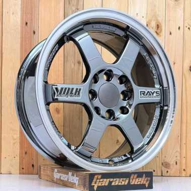 VELG MOBIL RING 15 RAYS TE37 BLACK CHROME UTUK BRIO JAZZ AVANZA XENIA