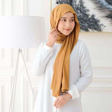 Pashmina Kaos Jersey Premium 50 Warna | Pasmina Kaos Flowy | Hijab Jilbab Beige