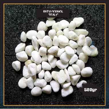 Batu Italy Kerikil Hias Putih Aquarium Taman Aquascape 500gr