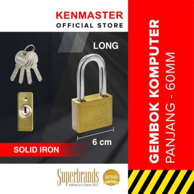 Kenmaster Gembok Komputer Panjang 60MM CK-60L KEY L / Gembok Komputer Key Kuning / Gembok Leher Panj