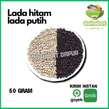 Lada Putih 50gr/ Lada Hitam /Merica / Lada Butiran 50gr - Sahabatdapur Hitam