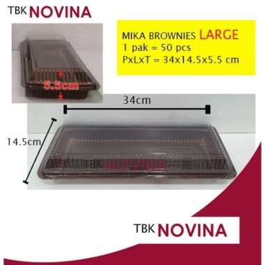 [50PCS] Mika Kue Brownies L Besar Tray Box Cokelat Cake Brownis Kotak Bronis Murah