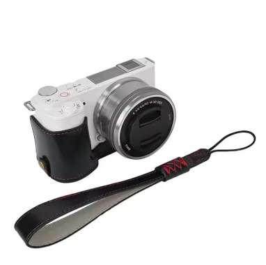 Half Case Leather Bag for Sony ZV-E10 with Strap Tas Kamera Alpha ZV E 10 Mark 1 Bahan Kulit PU E10