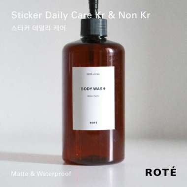 stiker sticker label aesthetic kamar mandi shampoo sabun
