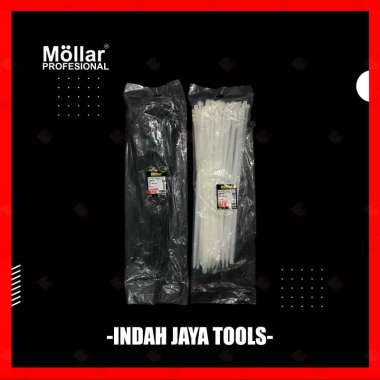 MOLLAR Cable Ties 7.6 x 500 mm HITAM PUTIH Kabel Tie 50 cm Pengikat Strap Nylon Putih
