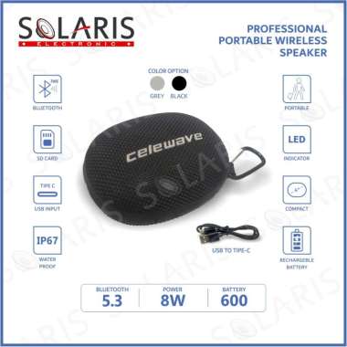 SPEAKER BLUETOOTH PORTABLE BASS RGB WATERPROOF CELEWAVE CW-888 FURY ORIGINAL