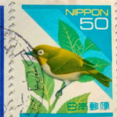 Koleksi Filateli Perangko Jepang Burung Hijau
