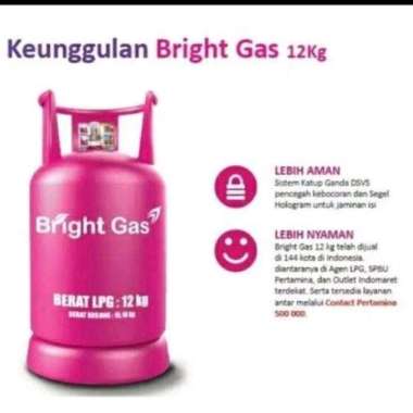 Tabung Kosong Bright Gas 12Kg + Isi Tabung Pink 12Kg Multicolor