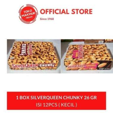 1 BOX SILVERQUEEN CHUNKY BAR MINI 26 GR ISI 12PCS - COKLAT CASHEW