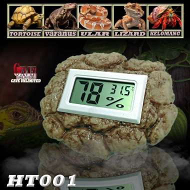 HT001 HYGROMETER THERMOMETER PEMBACA SUHU PENGUKUR KELEMBAPAN KANDANG HEWAN REPTILE TORTOISE KURA-KU