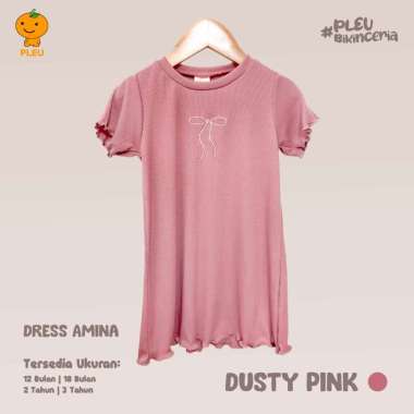 PLEU Dress Amina | Baju Anak Perempuan Usia 12 Bulan-3 Tahun 12 bulan Dusty Pink