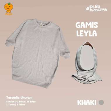 PLEU Gamis Leyla | Dress Gamis Anak Perempuan Usia 6 Bulan-3 Tahun 18 bulan Khaki