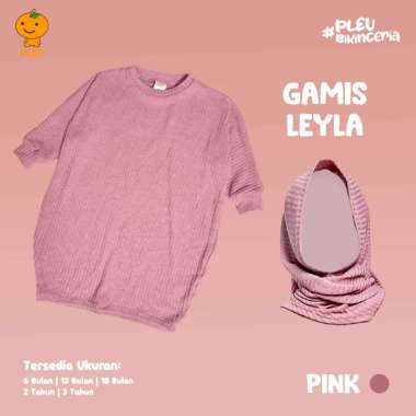PLEU Gamis Leyla | Dress Gamis Anak Perempuan Usia 6 Bulan-3 Tahun 3 tahun Pink
