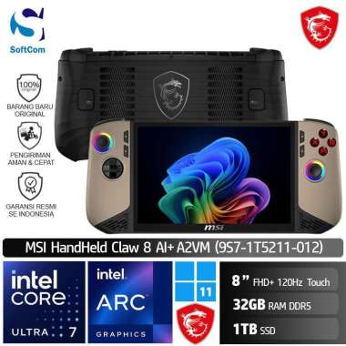 MSI Claw 8 AI+ A2VM 012 Gaming handheld Ultra 7 258V/32GB/1TB SSD/8" FHD+ Touch/W11