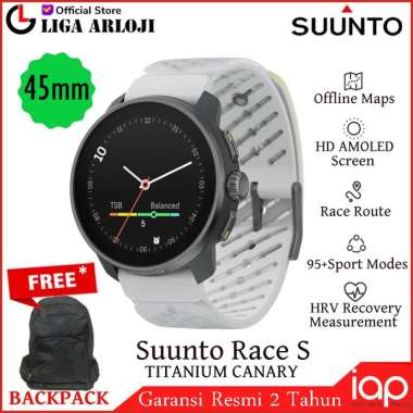 Suunto Race S Titanium CANARY AMOLED Jam Tangan Smart Watch 45mm Original
