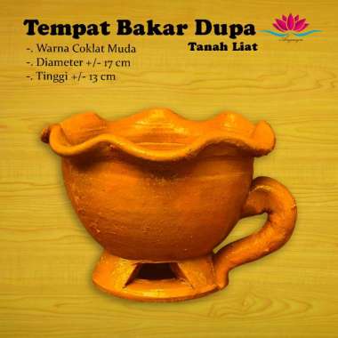 Tempat Bakar Dupa / Dupa Kerucut / Dupa Kemenyan dari Tanah Liat Ukuran Besar