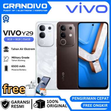 PROMO HP vivo Y29 8/256GB GARANSI RESMI VIVO O GRANDIVO WARU Ram 8/128GB Cokelat Cendana