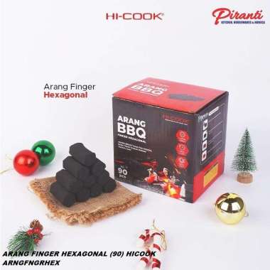 HI-COOK Arang BBQ Finger Hexagonal - Briket Arang Batok Kelapa Briket Kecil