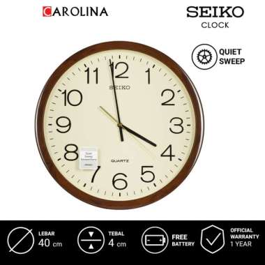 Jam Dinding SEIKO Analog QXA806B Quite Sweep Second Hand Brown Marble