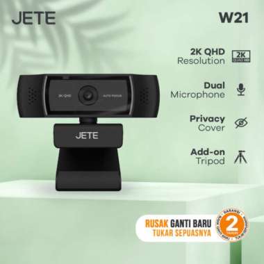 JETE W21 Webcam 2K QHD for Meeting Streaming with Mini Tripod - Webcam Jete W21