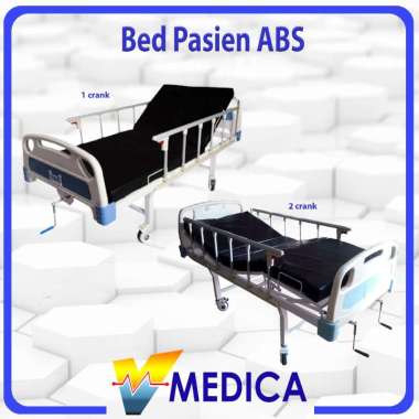 (Reguler) Bed Pasien+Matras 1Crank ABS Manual dan Bed Pasien+Matras 2 Crank ABS Engkol Manual / Ranj