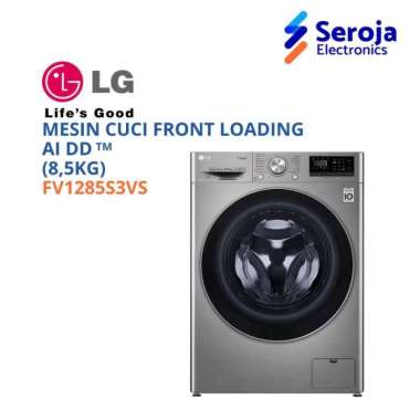 LG Mesin Cuci Front Load FV1285S3VS 8.5 Kg, AI DD Inverter Steam Wifi