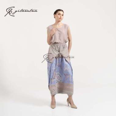 GITARATNA Nirmala Celana Lilit Wrap Pants Wanita Aksen Tenun Nude