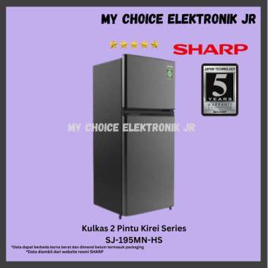 SHARP SJ-195MN-HS Kulkas 2 Pintu / SJ 195 MN HS
