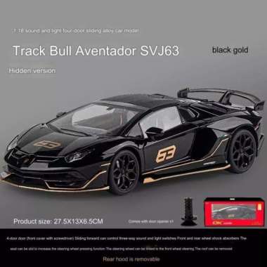 Miniatur Mobil Diecast Skala 1:18 Lamborghini Aventador SVJ63 Hitam