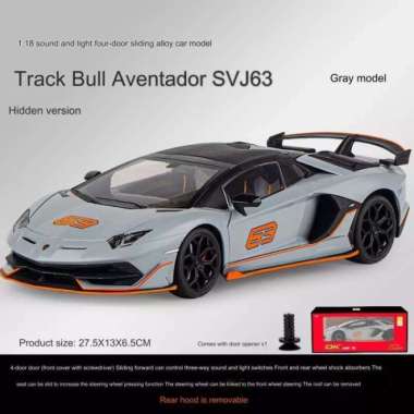 Miniatur Mobil Diecast Skala 1:18 Lamborghini Aventador SVJ63 Abu-abu