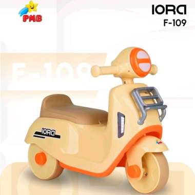 Mainan Anak Ride On PMB Iora F109 Vespa Dorong Manual F 109 Cream