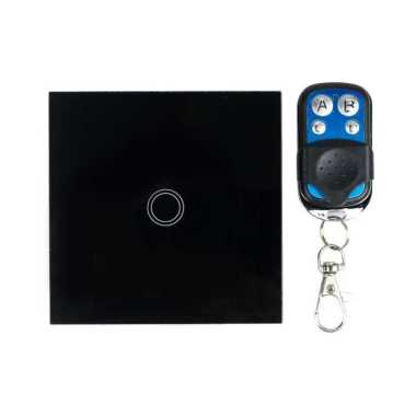 Saklar Lampu Rumah Modern Remote / Saklar Lampu Luxury Touch LED with Remote - XJG-DH001 1 Hitam