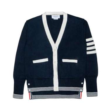Thom Browne 4-Bar Knitted Cardigan Navy 38 Blue