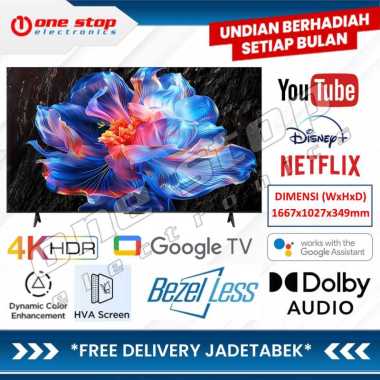 [GARANSI RESMI] TCL 75P6K / P6K QLED 4K UHD Smart Google TV 75 Inch - HVA PANEL SCREEN - Dolby AUDIO