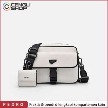 TAS SELEMPANG PRIA PEDRO SLING BAG ORIGINAL BRANDED TERBARU PUTIH PM061
