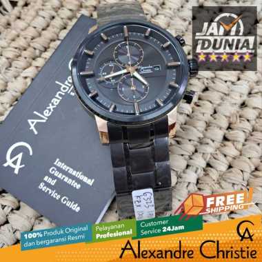 JAM TANGAN ALEXANDER CHRISTIE CHRONOGRAPH SAPPHIRE PRIA ORIGINAL BLACK ROSE GOLD 6323 AC 6323 AC6323